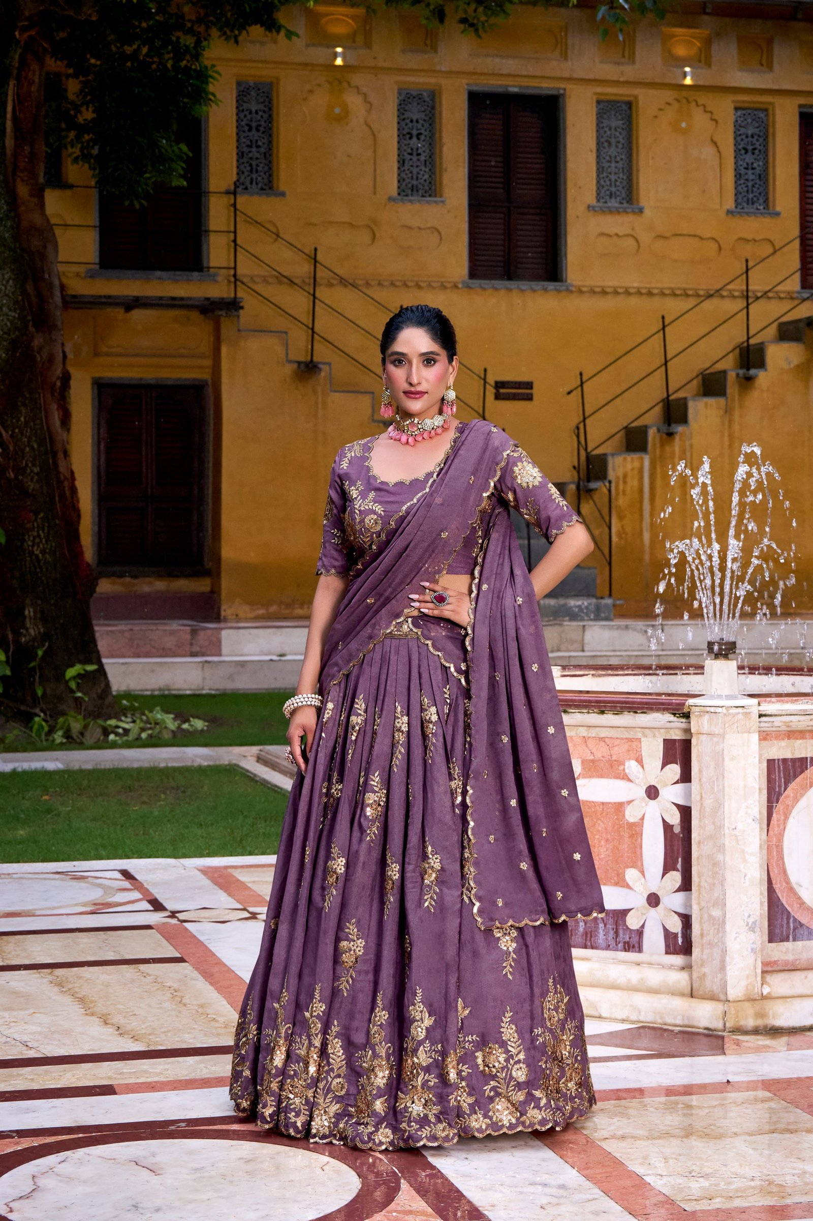 Designer Embroidered Saree with Blouse – Elegant Wedding & Festive Wear